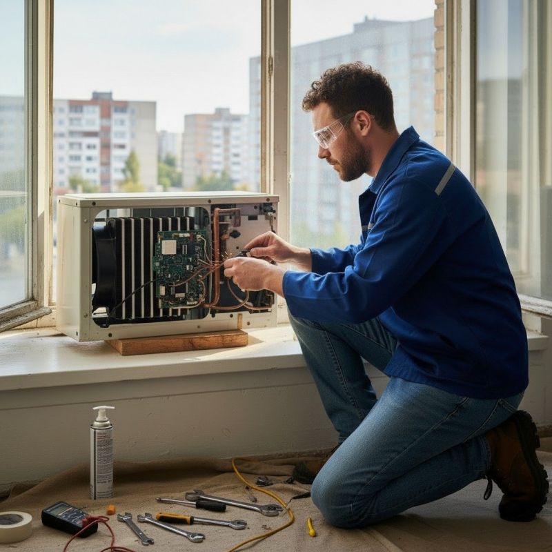 Local Window Air Conditioner Repair pros at work